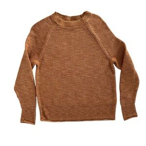 Sonoma Waffle Knit Oversized Sweater XS Golden Burnt Orange Cozy Boho